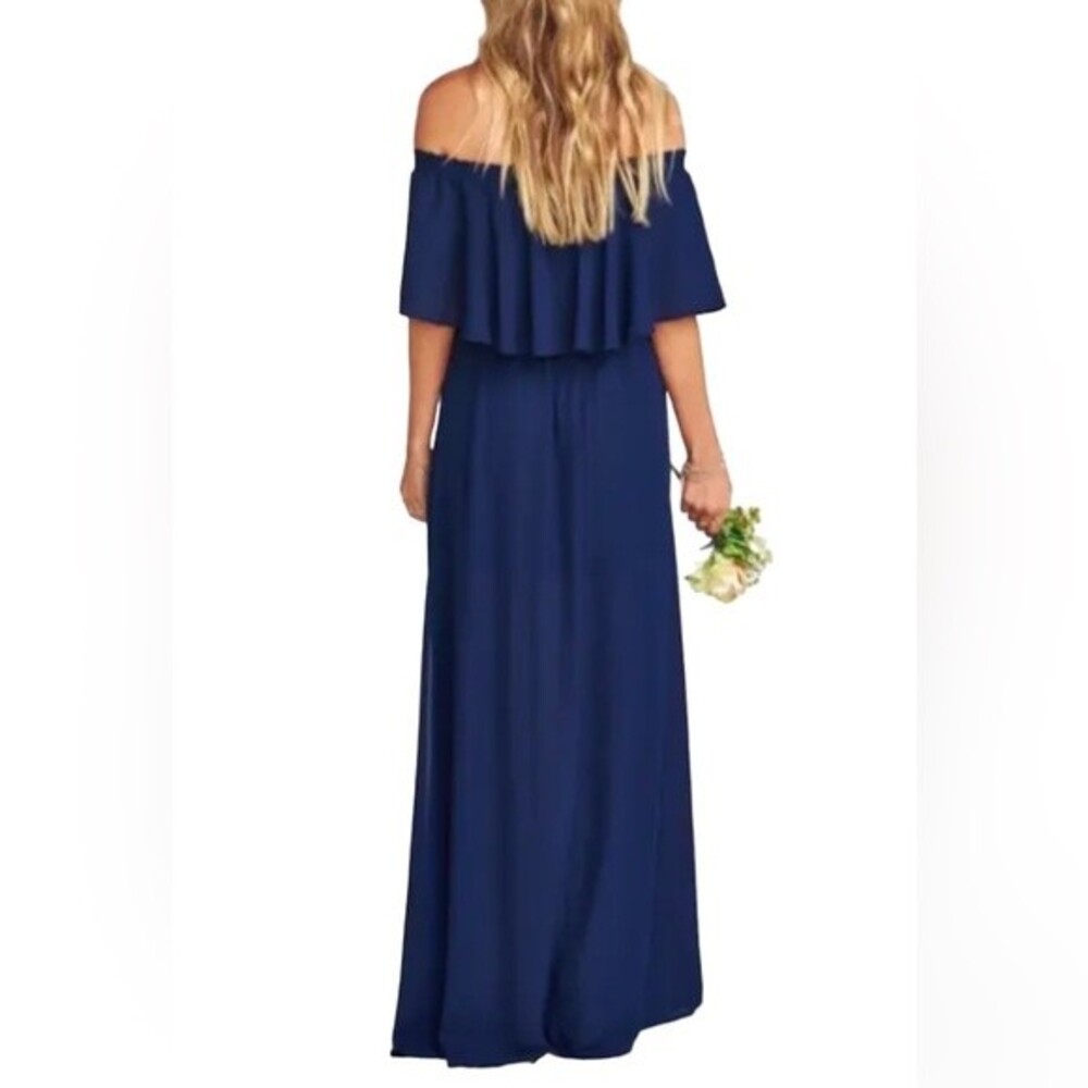 NWT Show Me Your Mumu Hacienda Maxi Dress Rich Navy Crisp Size Small - Picture 3 of 10